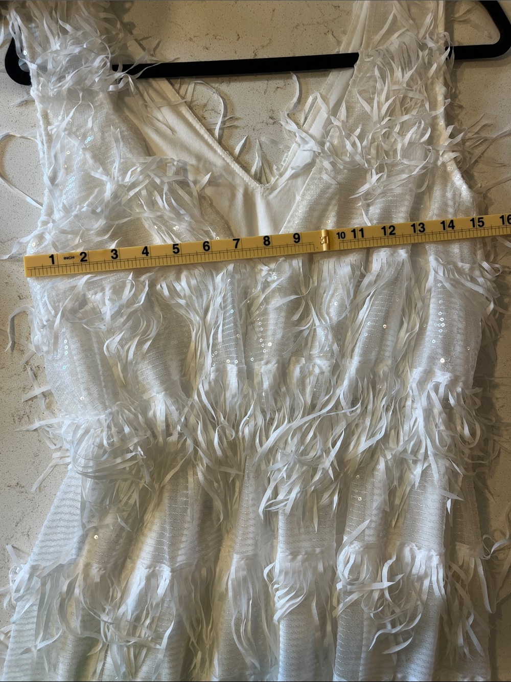 Southern Fried Chics White Fringe Maxi Dress with V-Neck - Picture 5 of 5